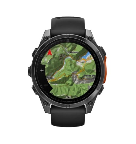 Garmin fēnix® 8 Slate Gray with Black Silicone Band frente
