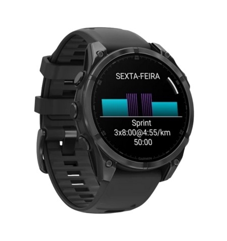 Garmin fēnix® 8 Slate Gray with Black Silicone Band lado