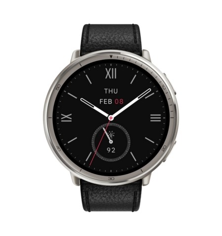 Amazfit Active 2 RoundBlack-LeatherPremium frente