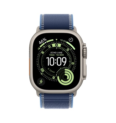 WATCH ULTRA 3 Titanium Natural Case With Blue/Bright Blue Trail Loop frente