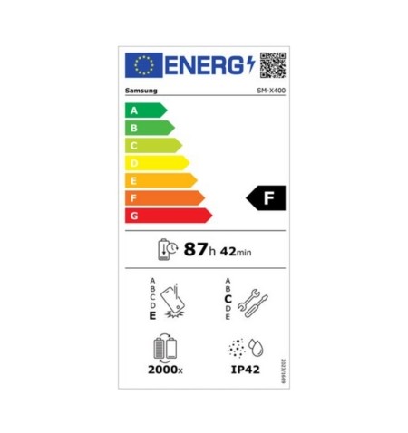 Samsung Galaxy Tab S10 Lite 5G etiqueta energética