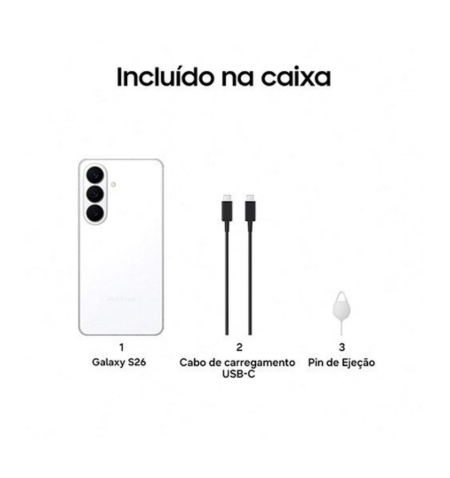 Samsung Galaxy S26 white caixa