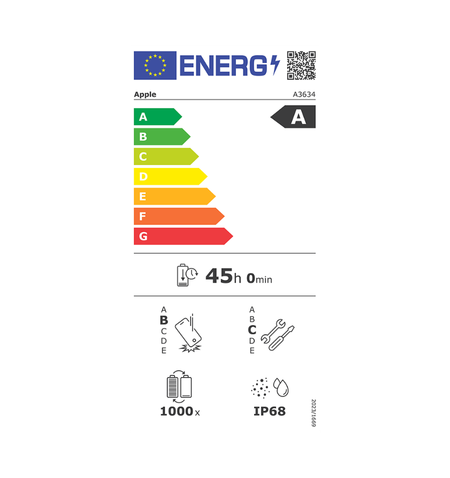 Apple iPhone 17e etiqueta energética