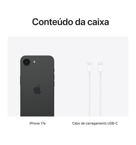 Apple iPhone 17e black conteudo da caixa