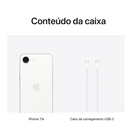 Apple iPhone 17e white conteudo da caixa