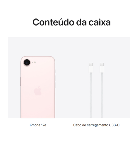 Apple iPhone 17e pink conteudo da caixa