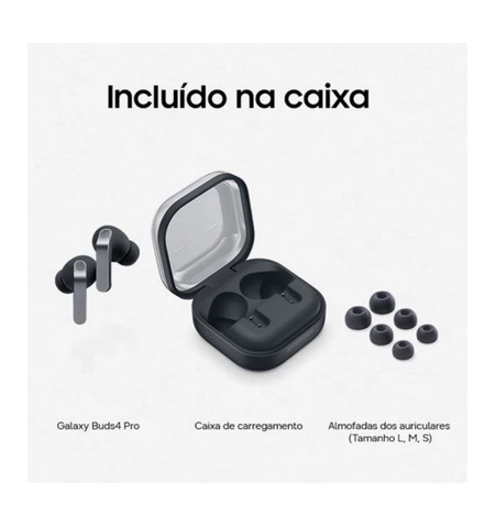 Samsung Galaxy Buds4 Pro black conteúdo da caixa