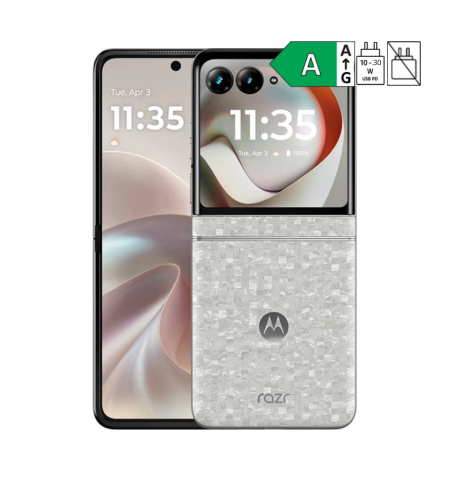 Motorola Razr 70 PANTONE Bright White aberto