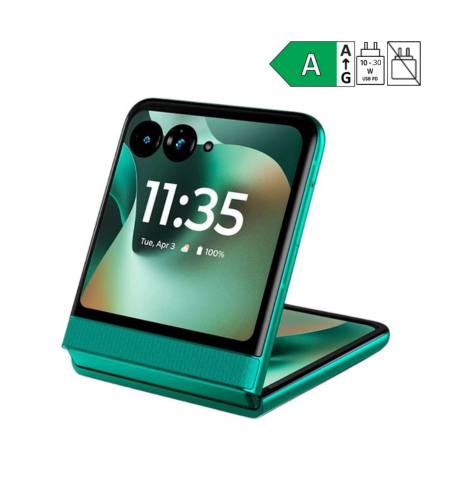 Motorola Razr 70 Pantone Sporting Green dobrado na base