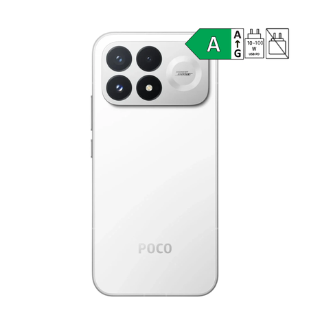 Poco F9 Pro white traseira